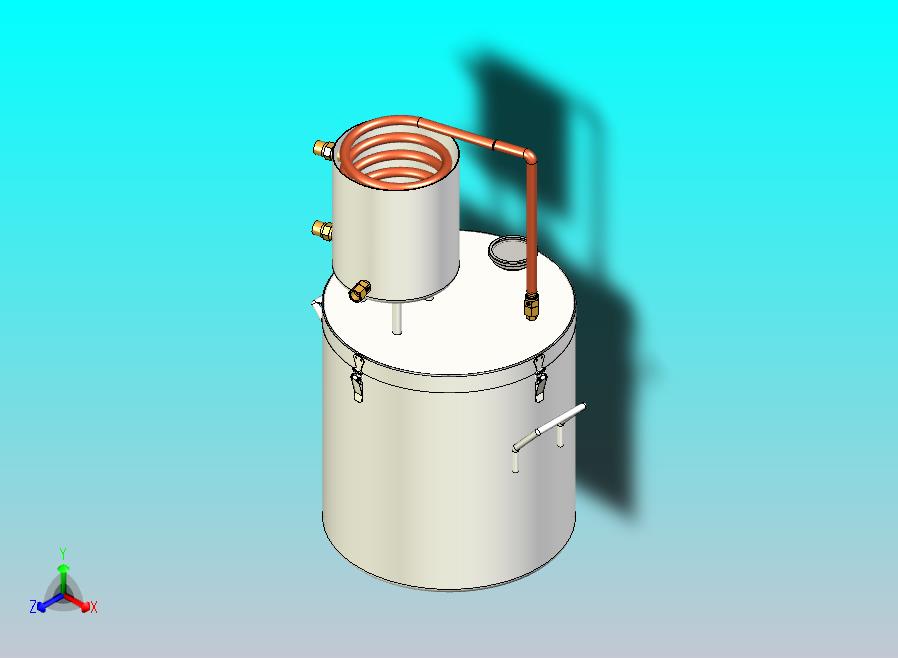 工业蒸馏罐3D模型