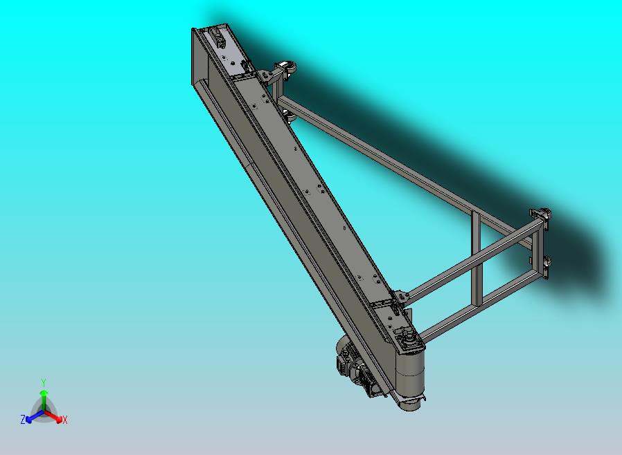斜式皮带输送机3D模型