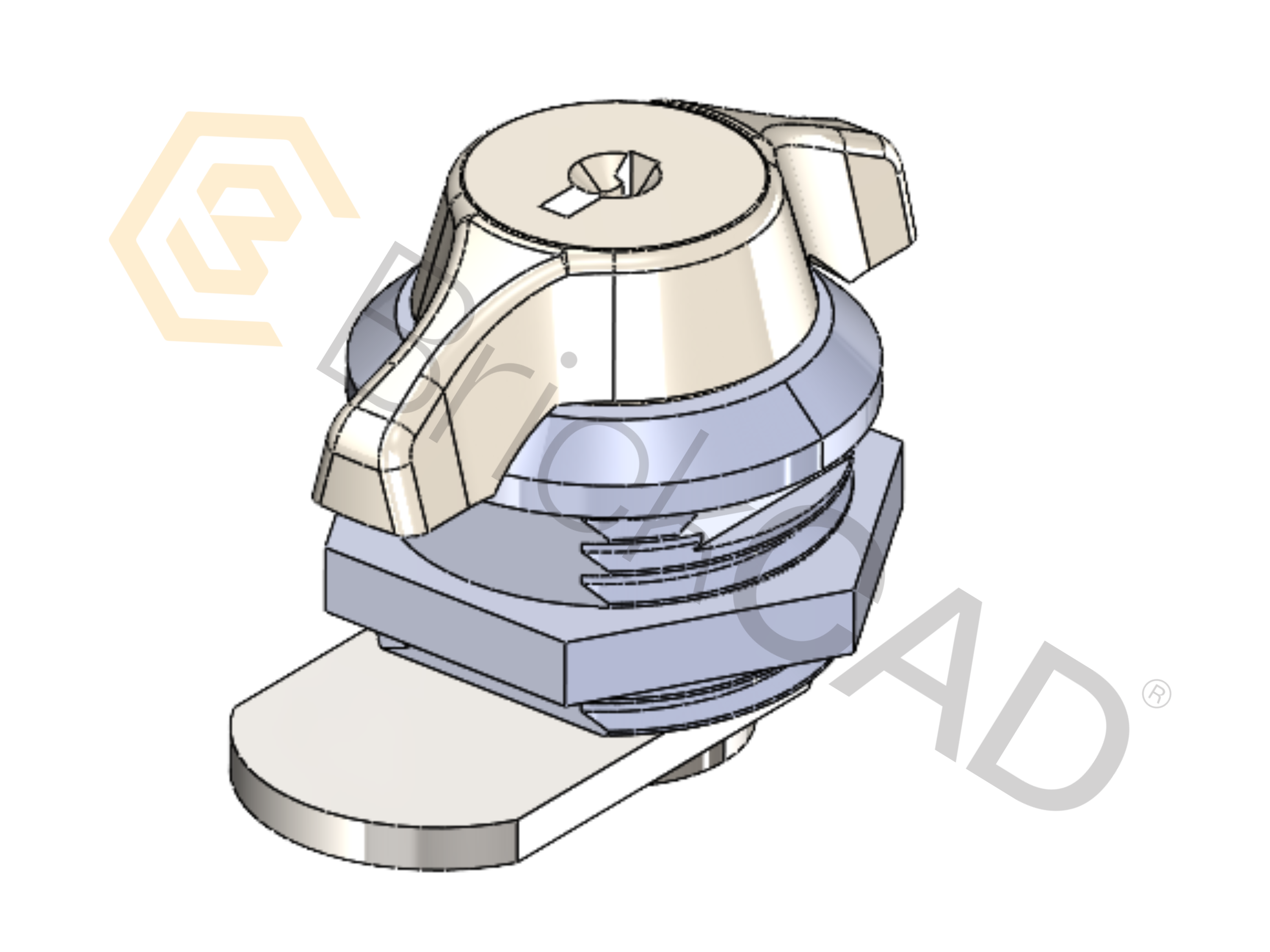 翼形手柄弹簧复位锁