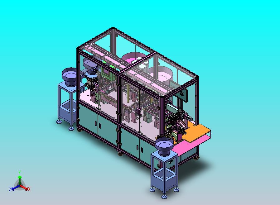 自动铆弹片机，包含治具回收轨道组，等距上料移栽机构，自动锁螺丝机构，PPU搬运组装机构