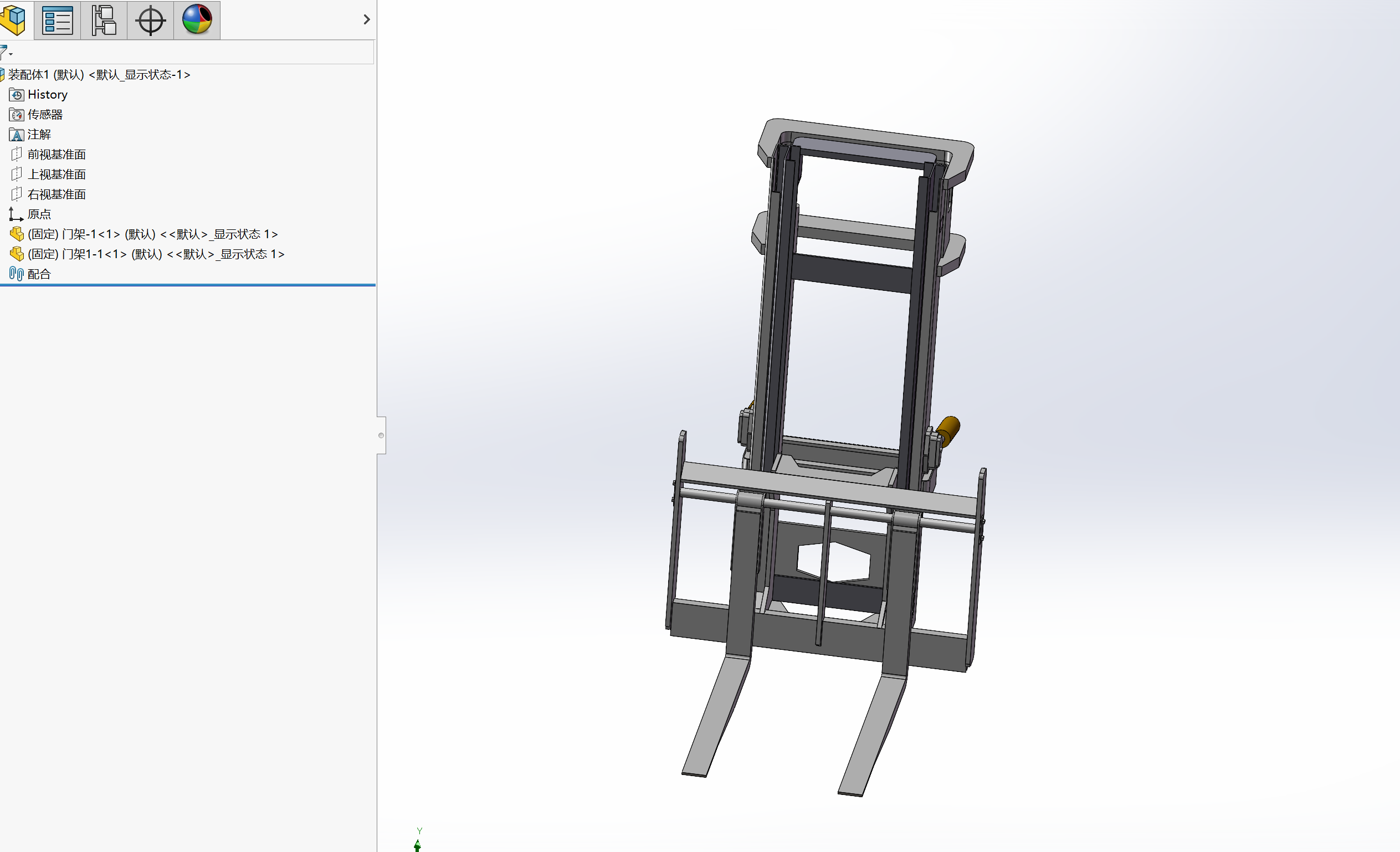 液压叉车工作装置设计 sw+cad+说明书