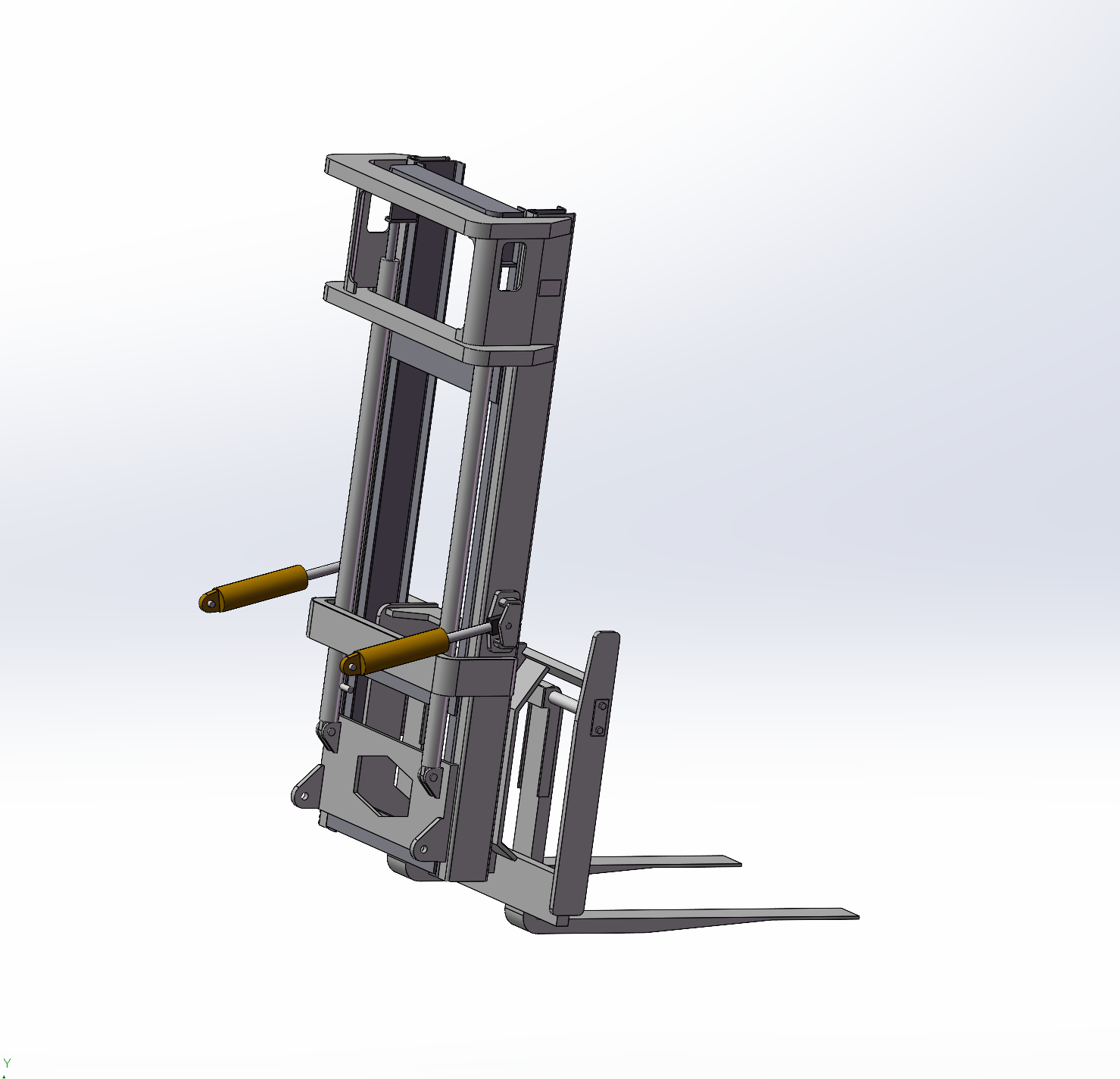 液压叉车工作装置设计 sw+cad+说明书