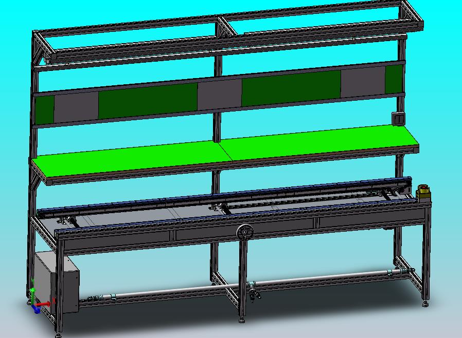 铝型材搭建的插件线，手摇调节宽窄