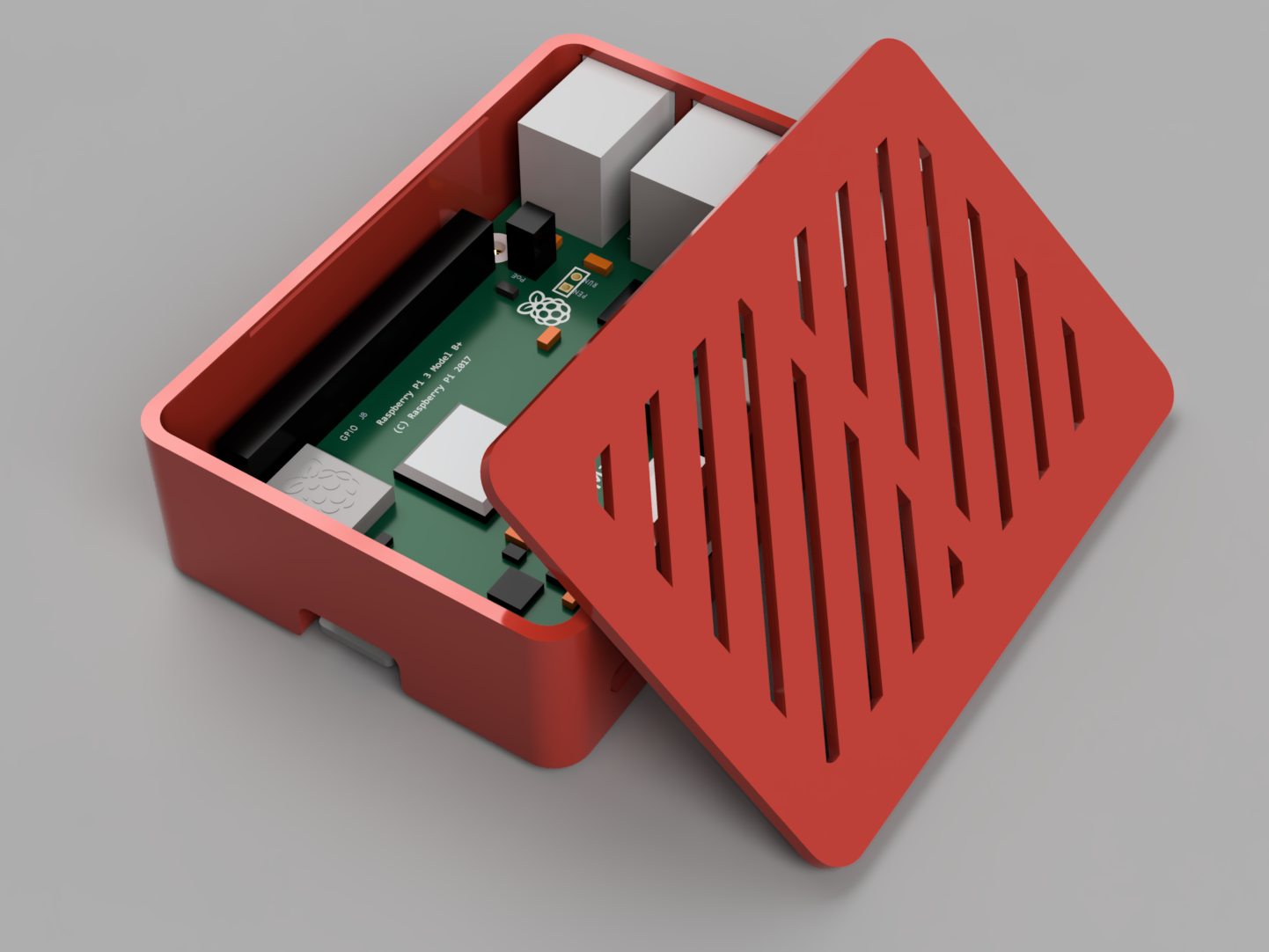 “带卡扣式的 Raspberry Pi 3B+ 保护壳
