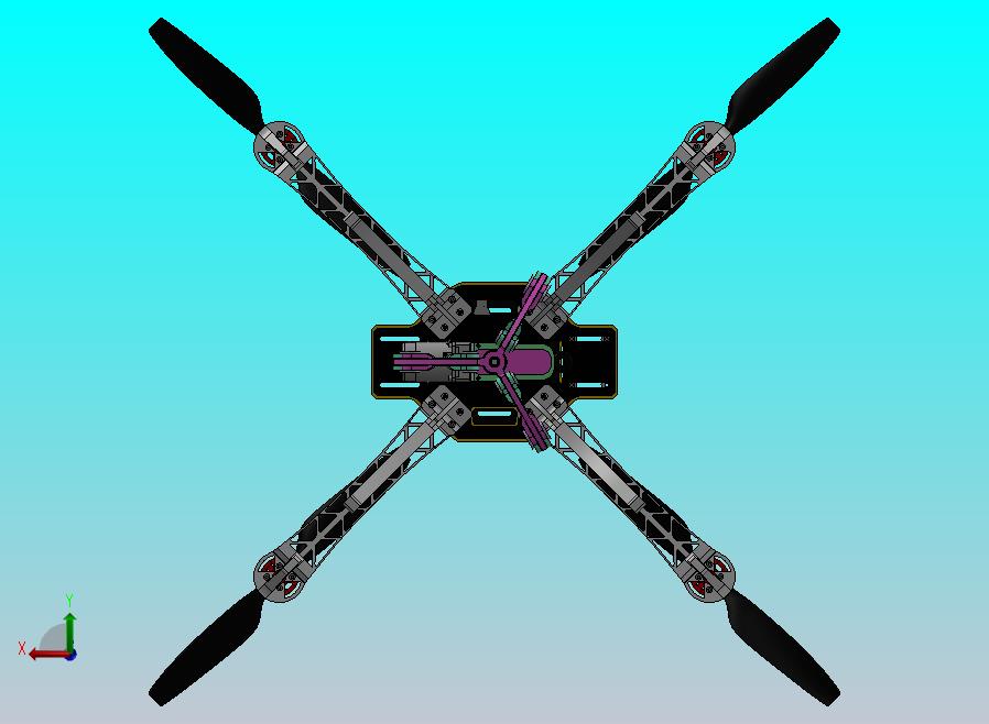 无人机带抓手 sw+cad