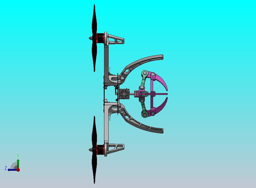 无人机带抓手 sw+cad