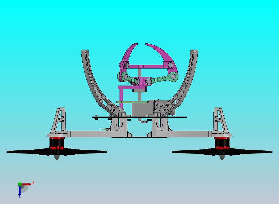 无人机带抓手 sw+cad
