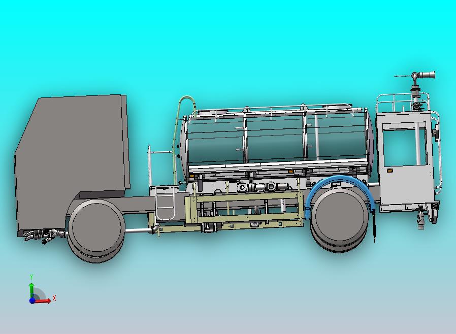 泰国出口8方洒水车（全套图纸）sw+cad