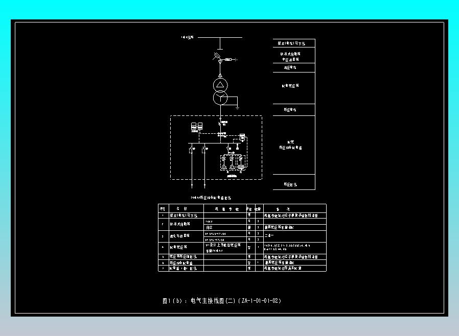 图1(b)电气主接线图(二)（ZA-1-D1-01-02）