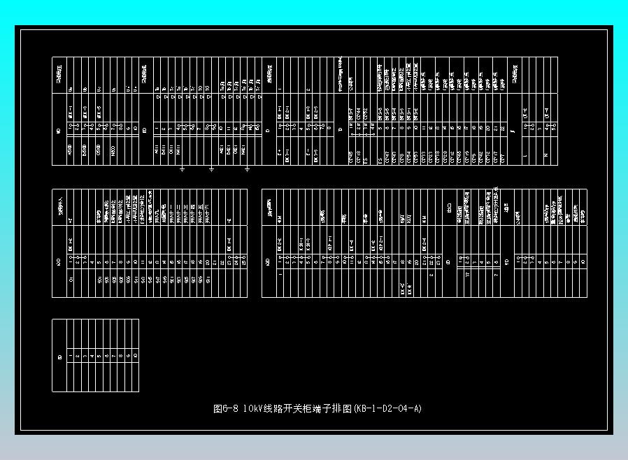 图6-8 10kV线路开关柜端子排图(KB-1-D2-04-A)