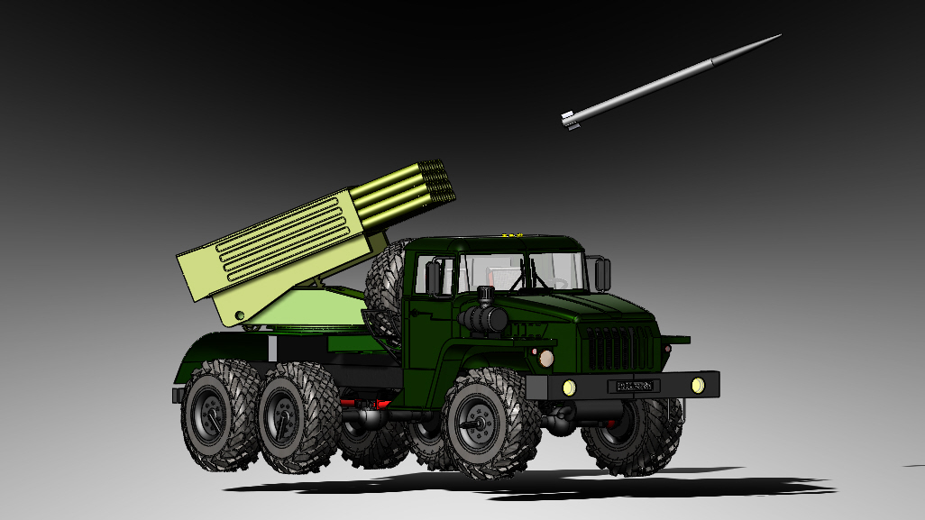 苏BM-21式火箭炮模型