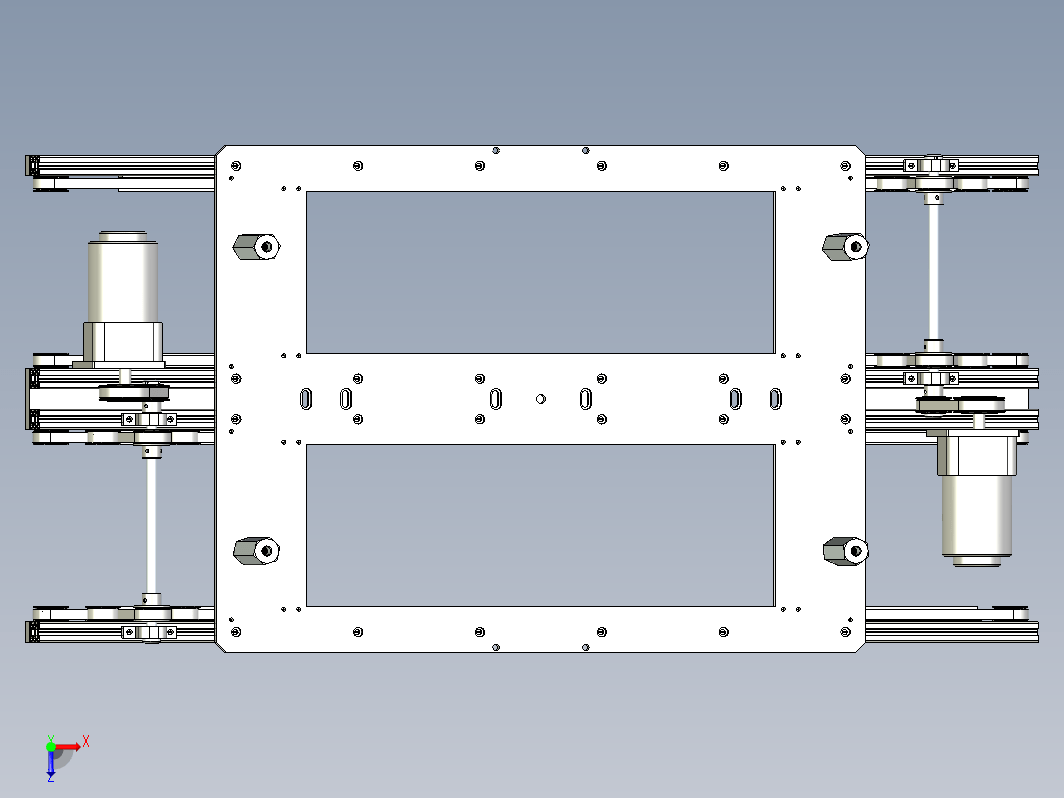 固定双通道载具回流线含挡停及顶升机构