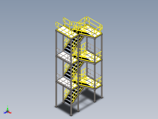 Escalera estructural三层工业梯结构缩略图