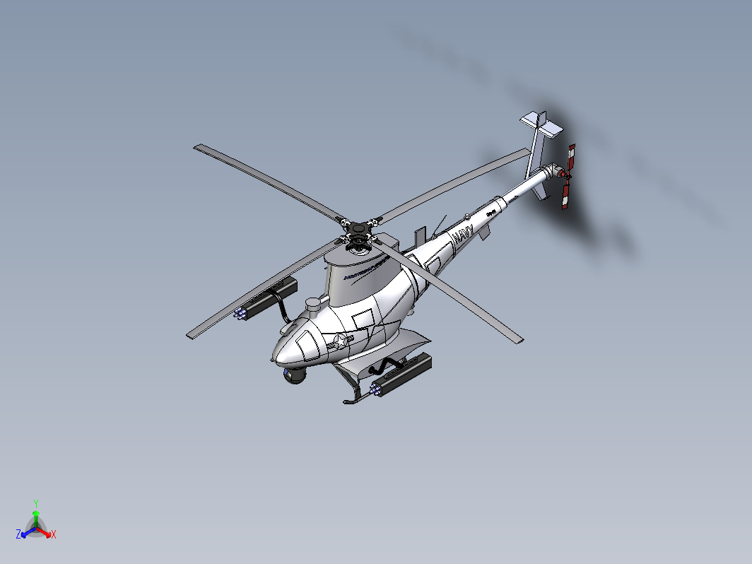 MQ-8B火力侦察兵垂直起飞和着陆战术无人直升机图纸