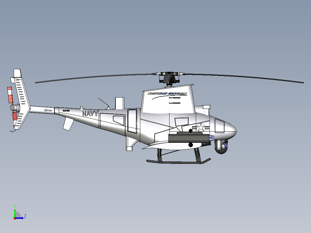 MQ-8B火力侦察兵垂直起飞和着陆战术无人直升机图纸