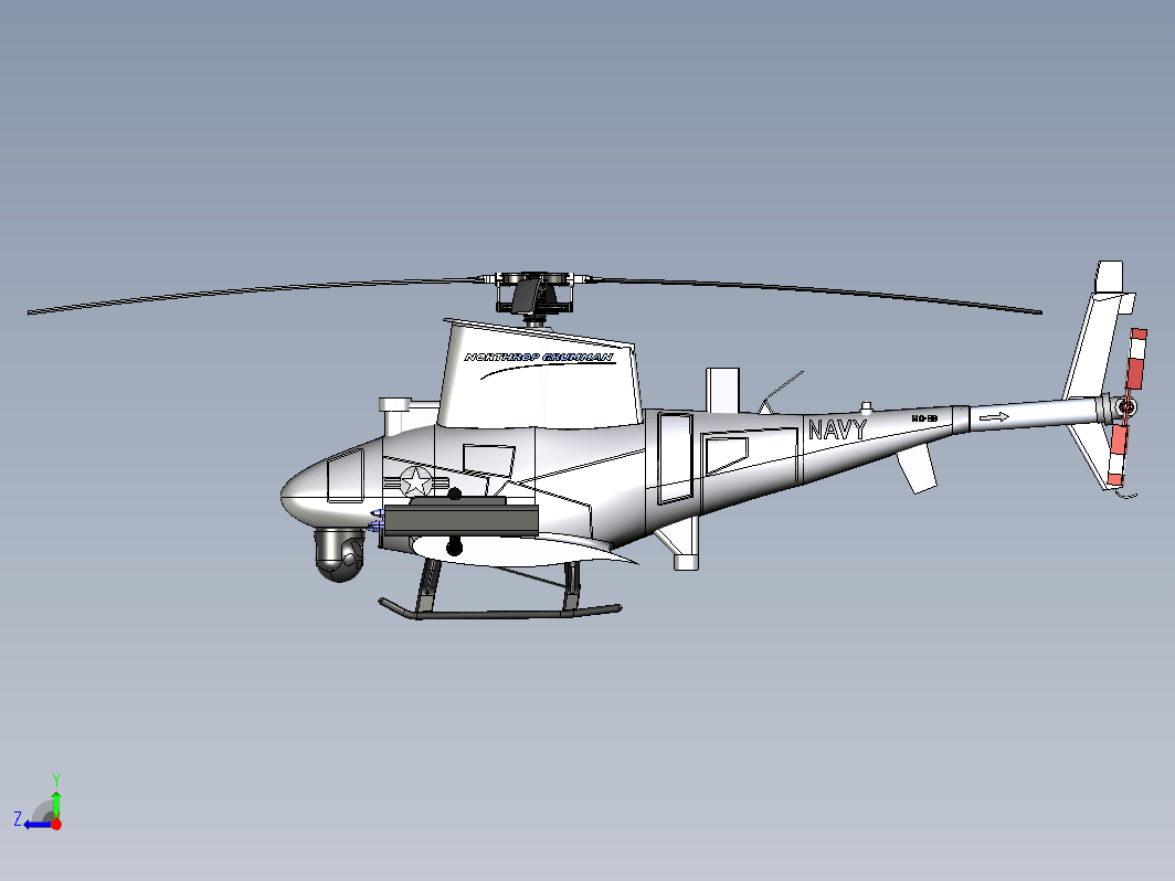 MQ-8B火力侦察兵垂直起飞和着陆战术无人直升机图纸