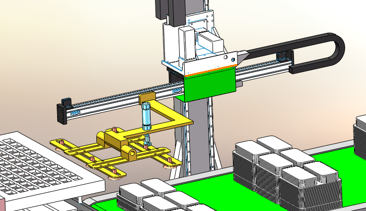 吸塑件自动堆叠机3D模型图纸 SOLIDWORKS设计