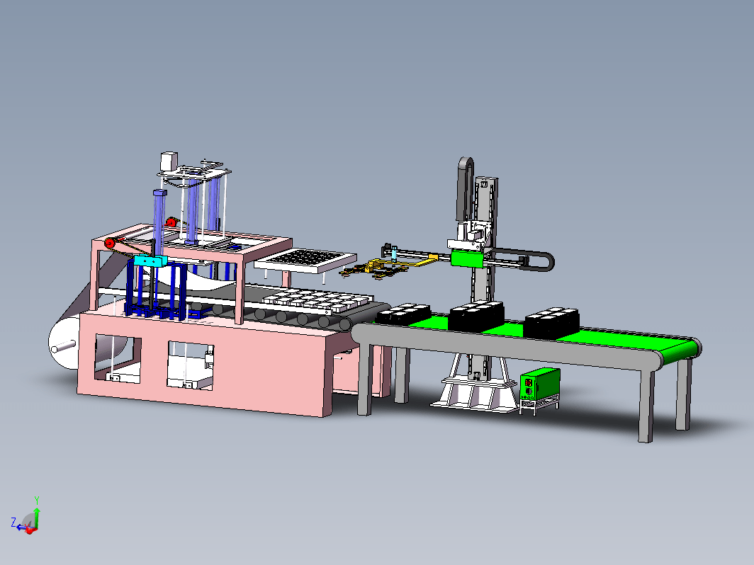 吸塑件自动堆叠机3D模型图纸 SOLIDWORKS设计