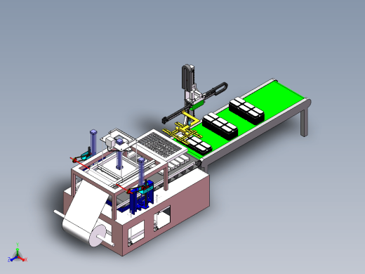 吸塑件自动堆叠机3D模型图纸 SOLIDWORKS设计缩略图
