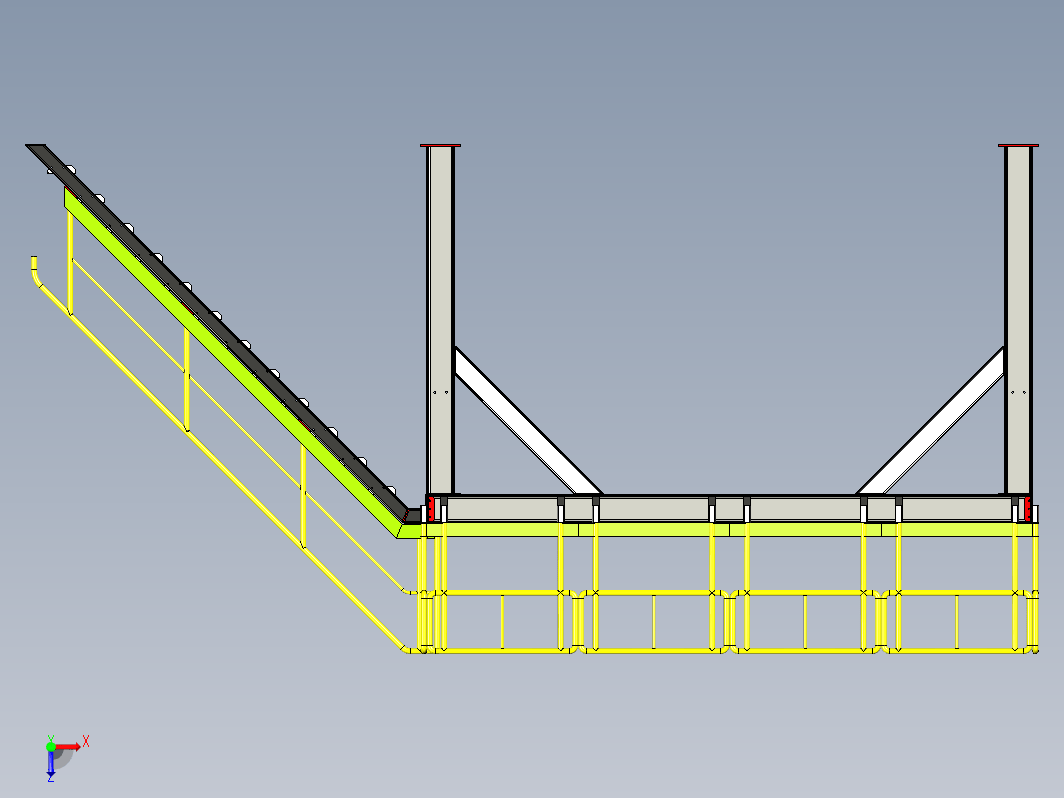 Industrial site工业平台梯结构