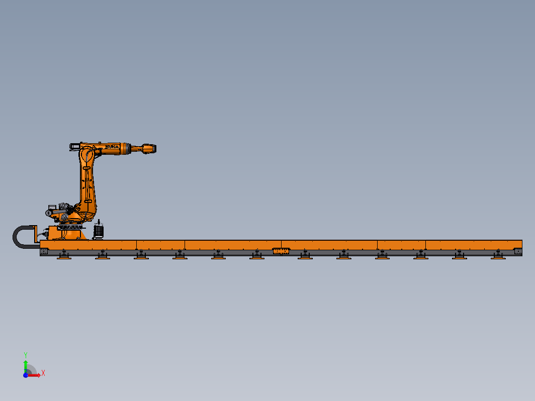 10米地轨+机器人（详细设计）齿轮齿条驱动，双导轨结构，伺服驱动，调平机构