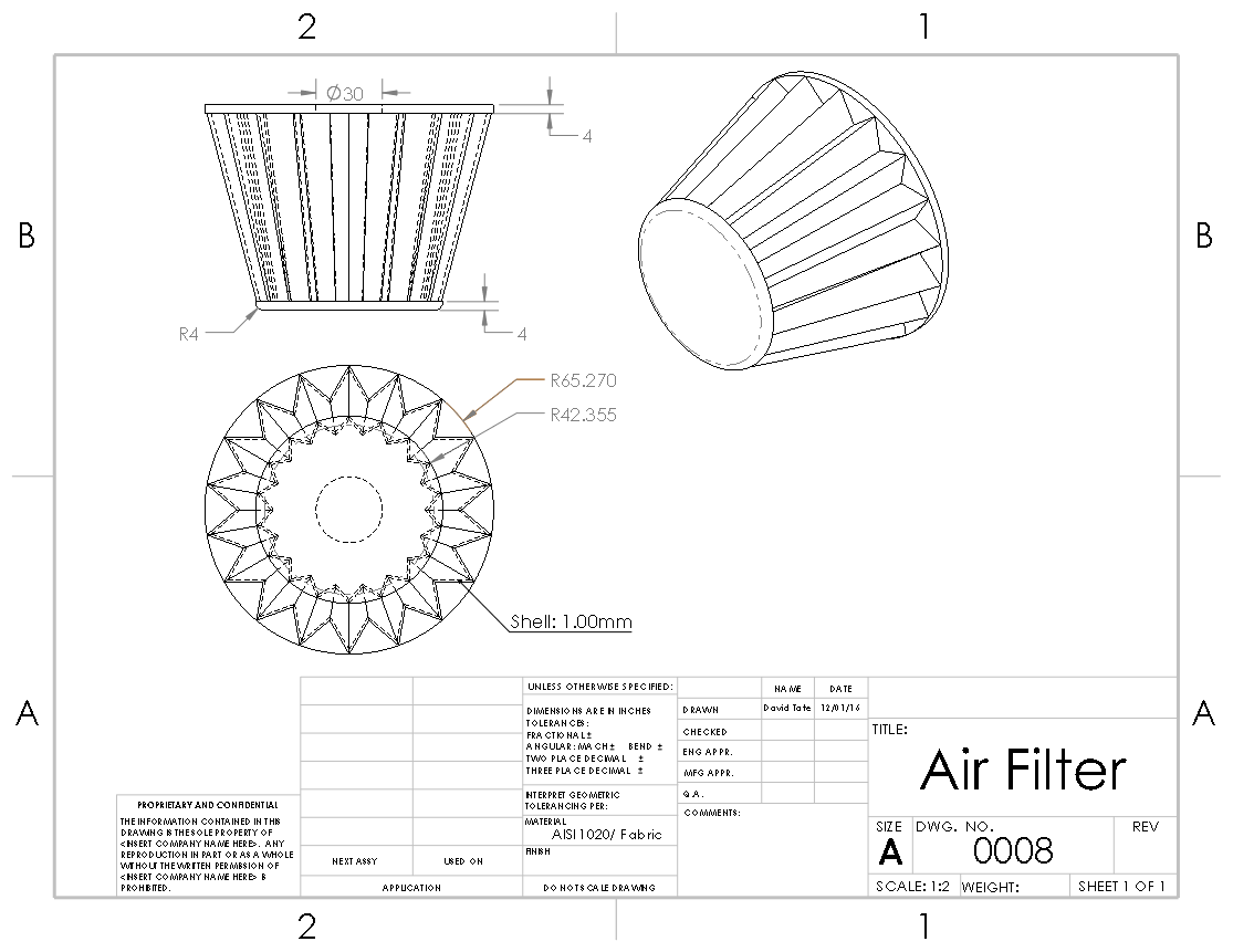 空气过滤器（Solidworks）