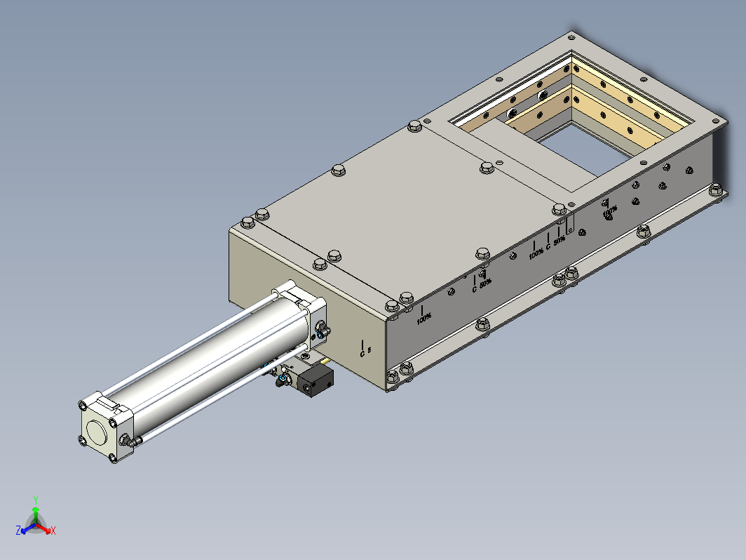 300x300mm气动滑动闸门