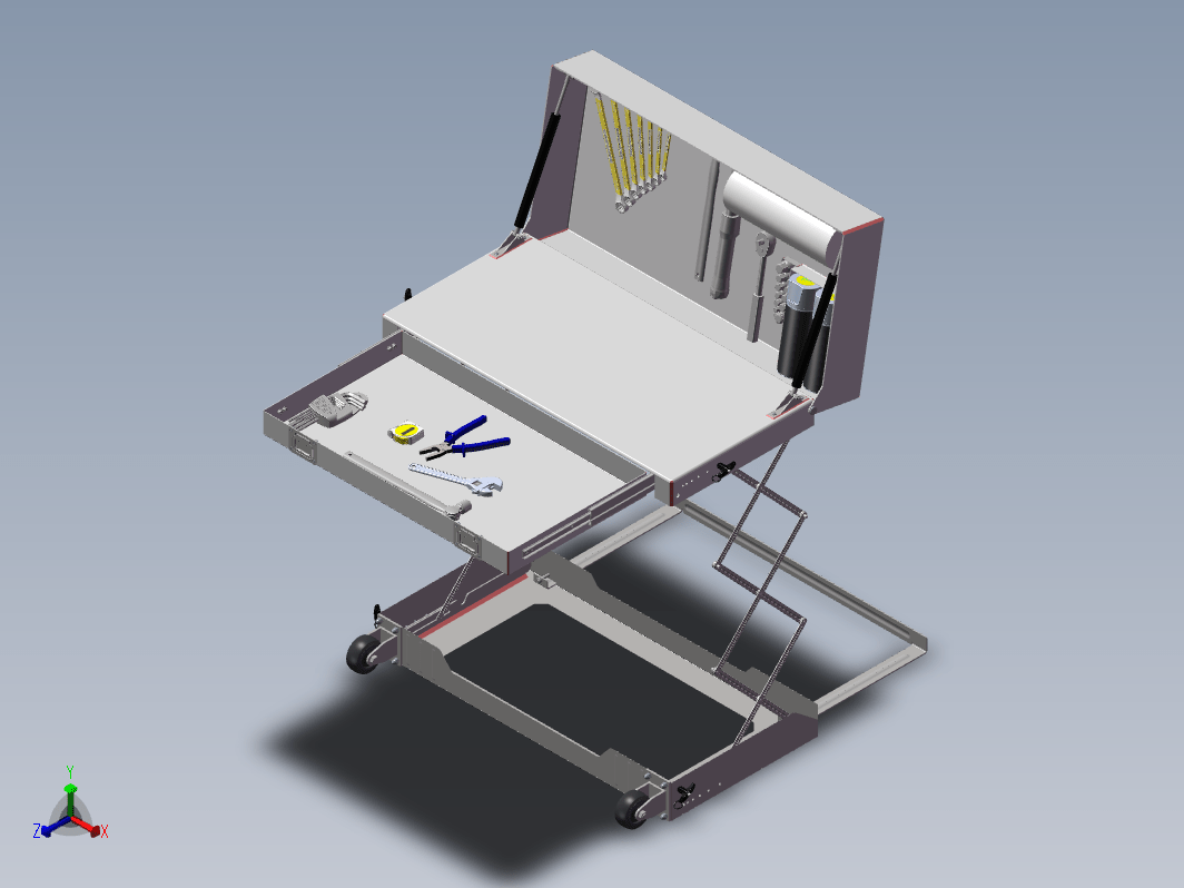 便携式工具桌子箱三维SW2011无参