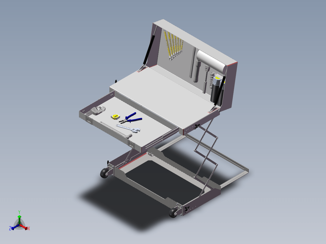 便携式工具桌子箱三维SW2011无参
