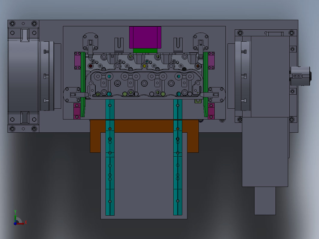 发动机气缸盖精密液压工装夹具(4种加工工序)