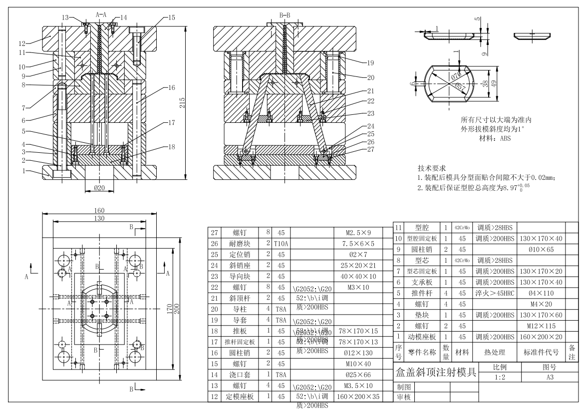 盒盖塑料模