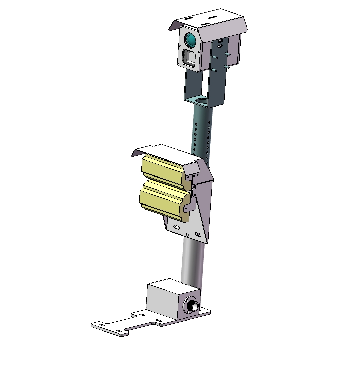 车号图像识别相机射灯支架三维SW2018带参