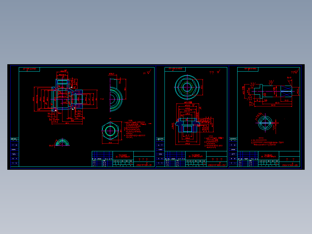 DN25 螺纹连接球阀主体零件图纸 25Q11F16R-00