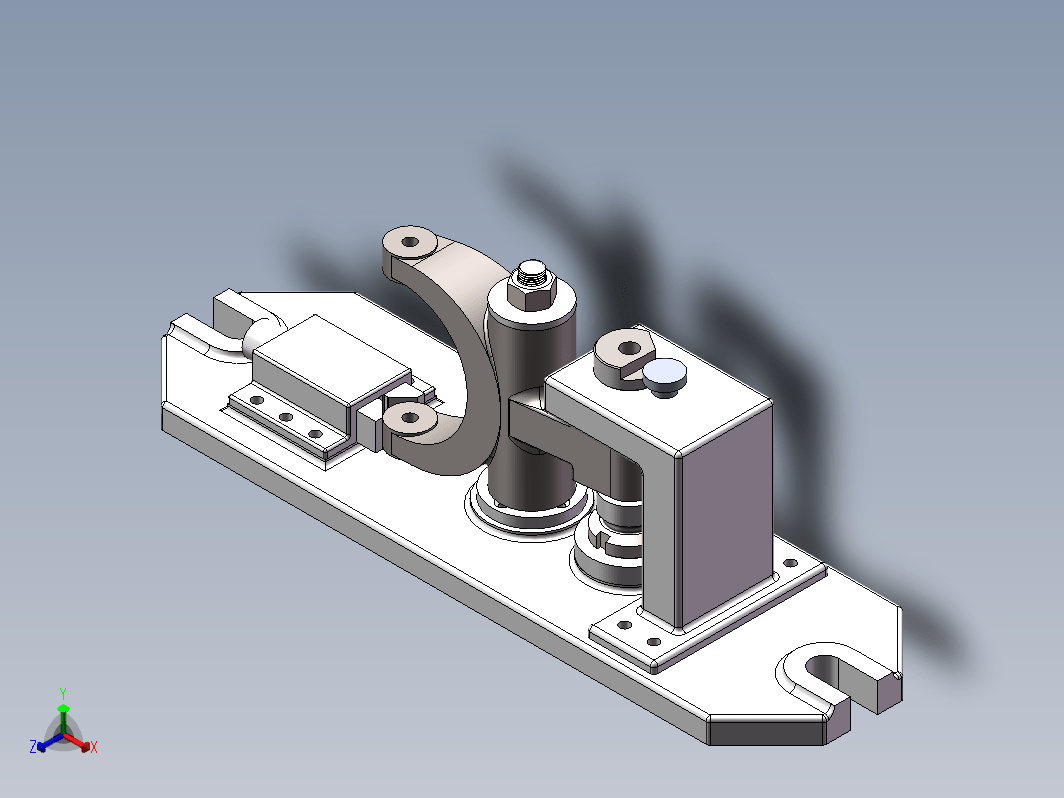 CA1340车床杠杆夹具三维SW2019带参