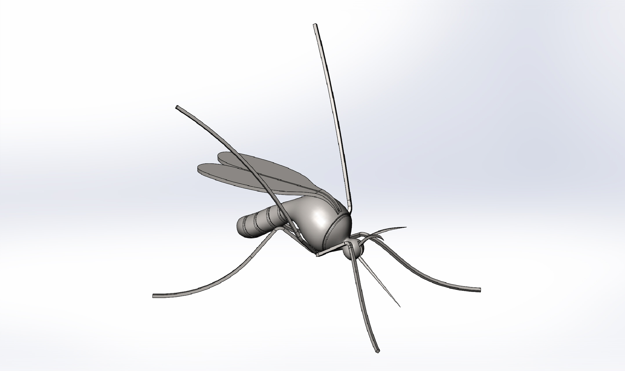 Mosquito蚊子简易模型3D图纸 Solidworks设计 附STEP