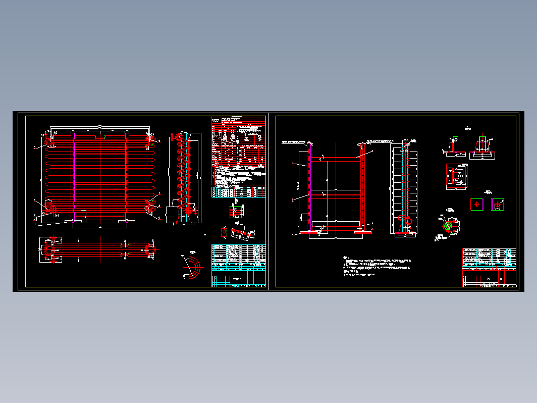 CAD套管式换热器图纸CAD图纸