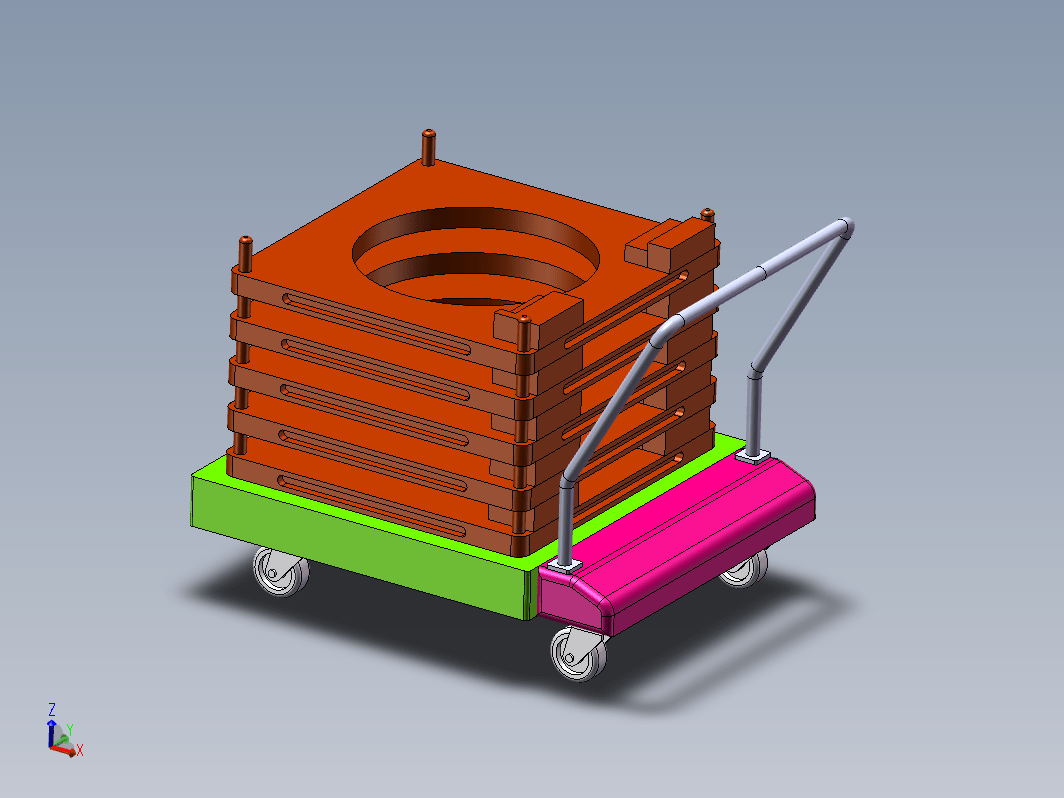 小推车设计模型图900x1100mm