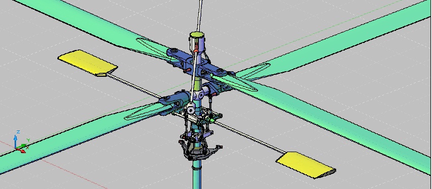 RC遥控直升机Trex700旋翼结构3D图纸 AUTOCAD设计 dwg格式