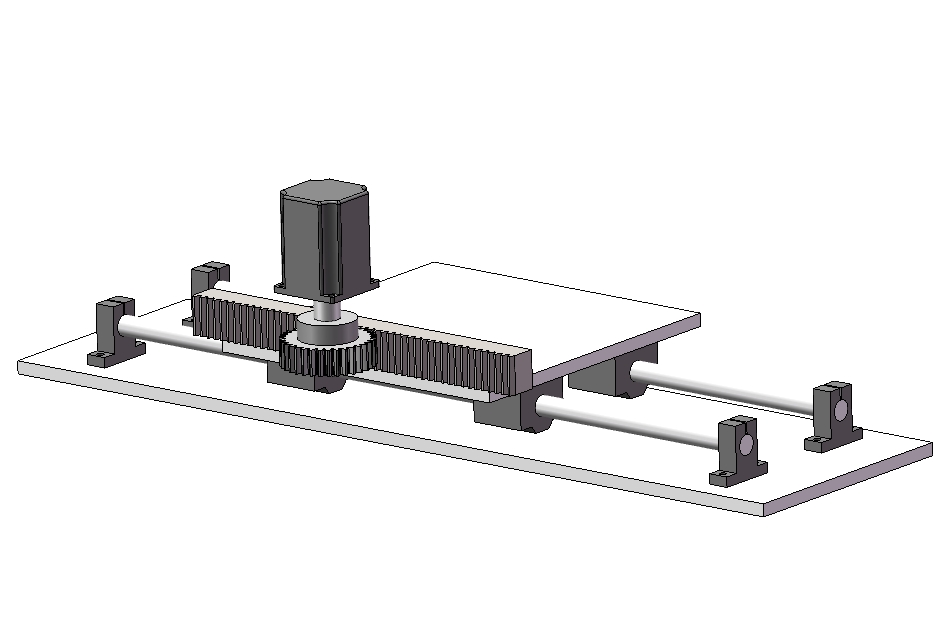 齿轮齿条带动工作台平移装置