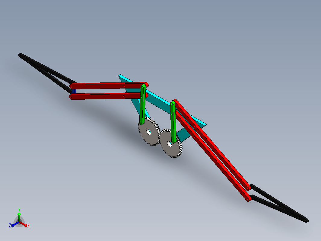 直齿轮扑翼机构3D图纸+Solidworks设计