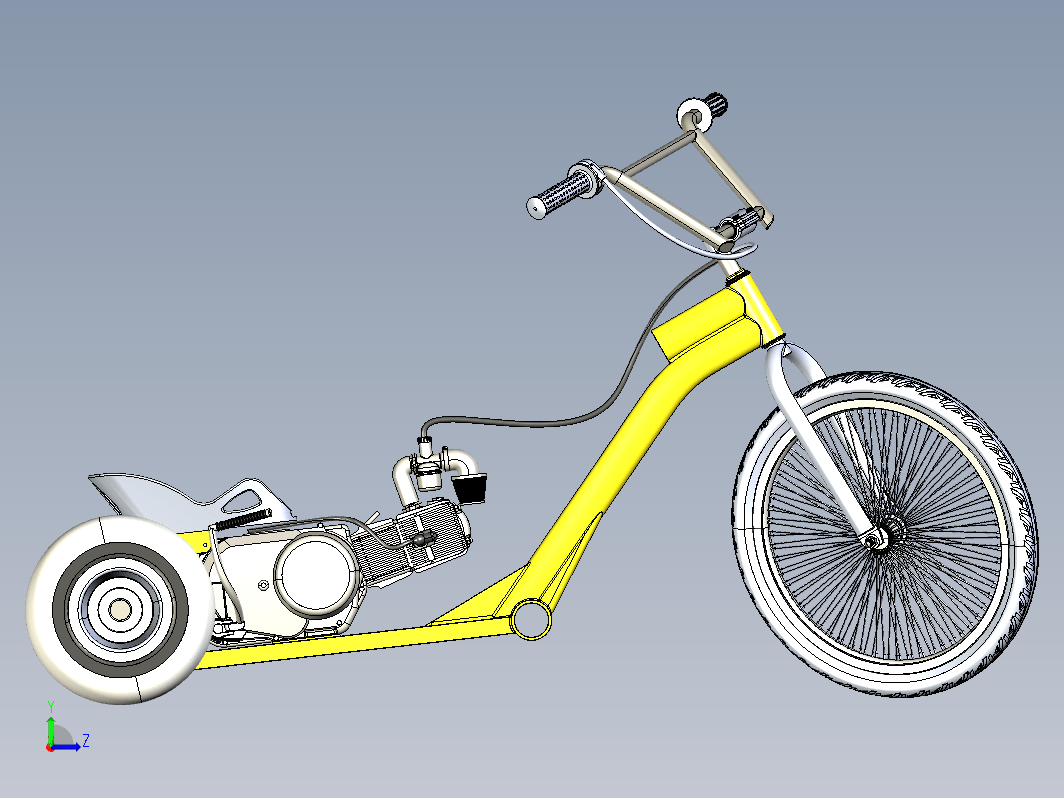 机动三轮车结构 Motorized tricycle