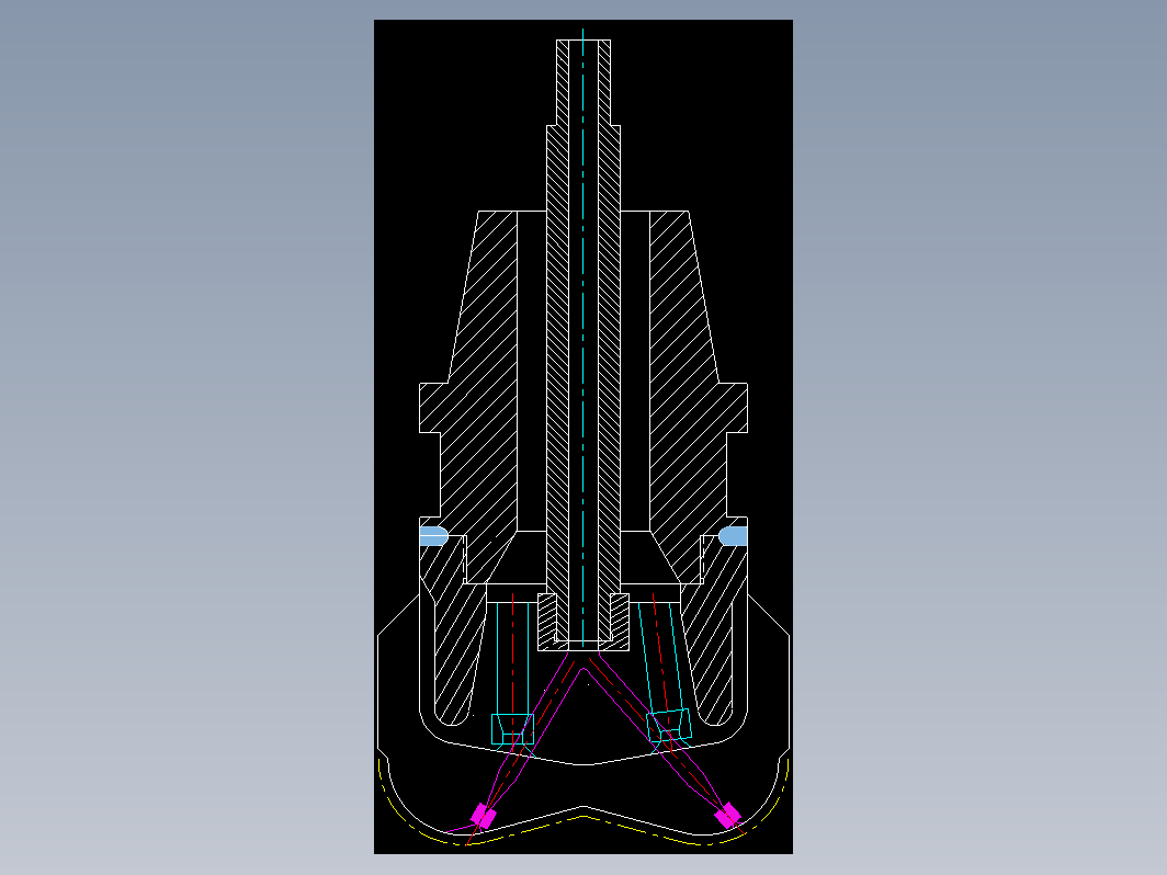 双流道PDC钻头示意图