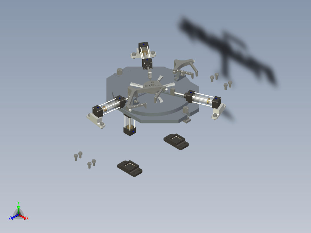 气动法兰夹治具ProE5.0