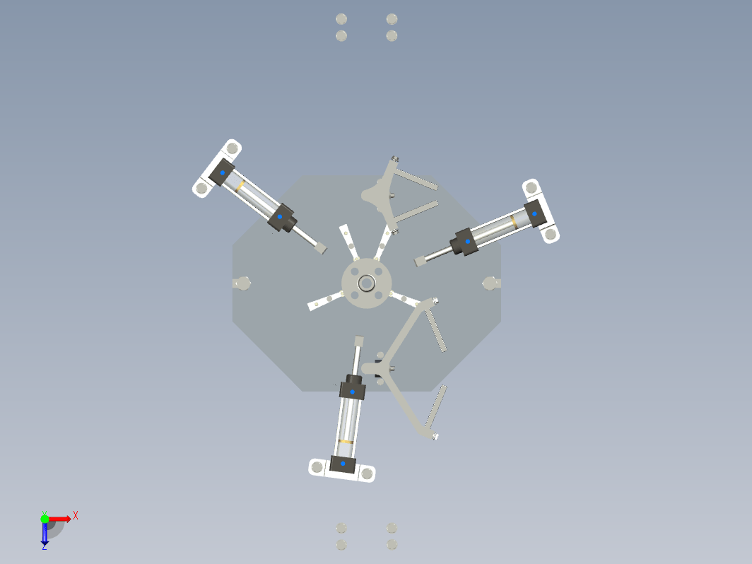 气动法兰夹治具ProE5.0