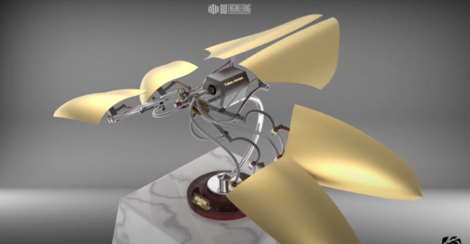 Kinetic Sculpture机械鸟摆件结构缩略图