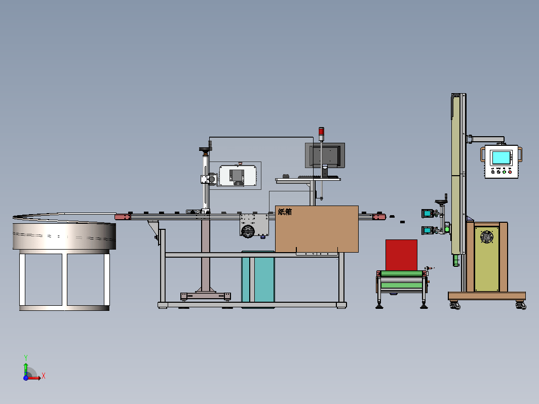 瓶子编码输送线3D图纸 Solidworks设计 附STEP格式