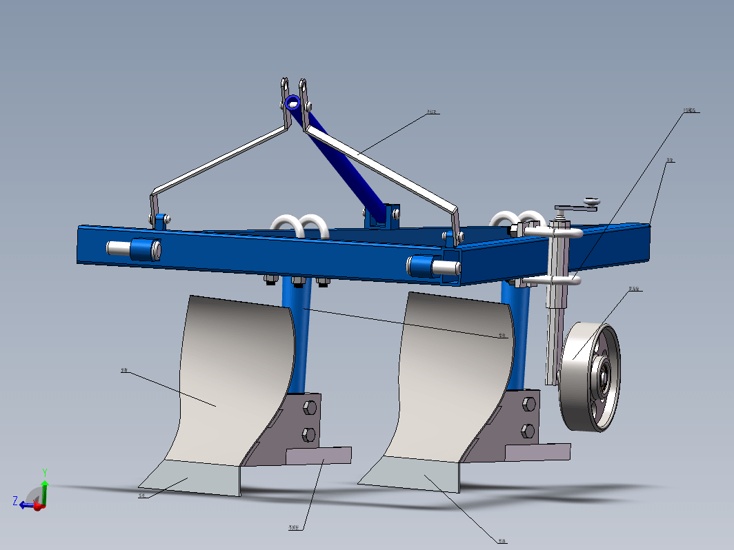 铧式犁三维SW2018带参