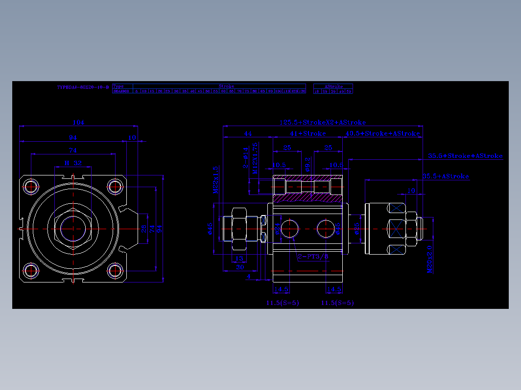 SDA气缸 83-SDAJ-80-BZW