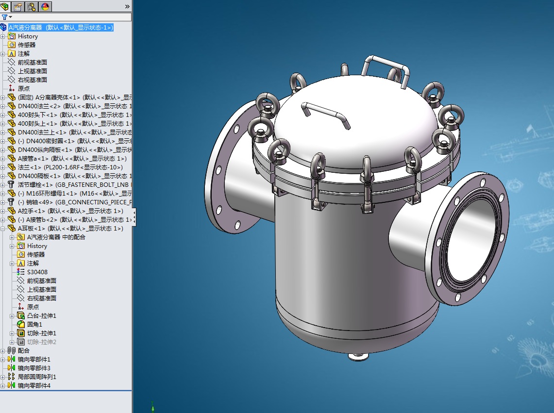 1000型单效蒸发器设计三维SW2014带参+CAD+说明书