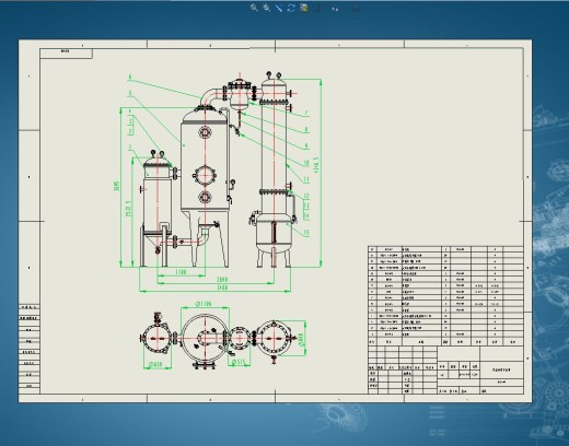 1000型单效蒸发器设计三维SW2014带参+CAD+说明书缩略图